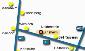Lage von Sinsheim